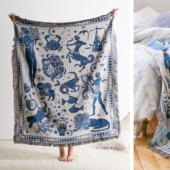 🏹 UO Zodiac Woven Throw Blanket/Tapestry